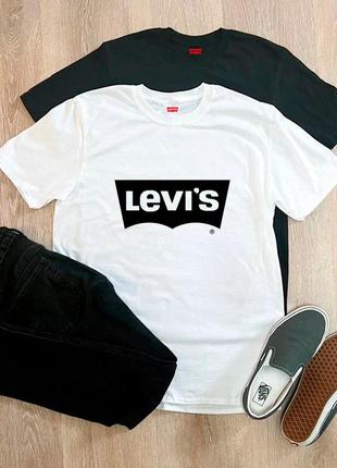 Чоловіча футболка levis левис левіс біла чорна мужская футболка белая чёрная4 фото