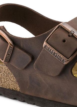 Сланцы босоножки birkenstock milano. natural leather7 фото