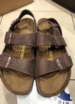 Сланцы босоножки birkenstock milano. natural leather8 фото