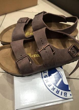 Сланцы босоножки birkenstock milano. natural leather9 фото