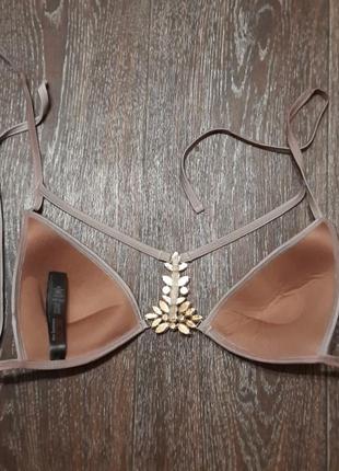 Брендовий шикарний верх купальника  з декором   і пайетками  р.10 від ann summers8 фото