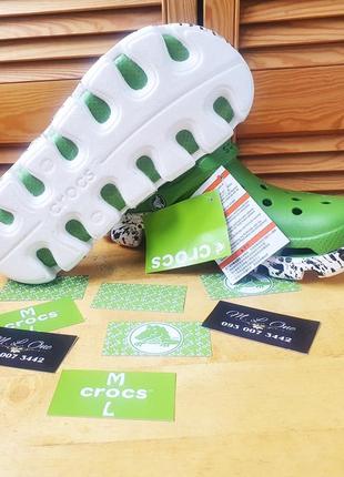 Crocs duet sport clog кляксы original green кроксы 20228 фото