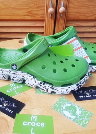 Crocs duet sport clog кляксы original green кроксы 20224 фото