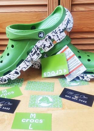 Crocs duet sport clog кляксы original green кроксы 20226 фото