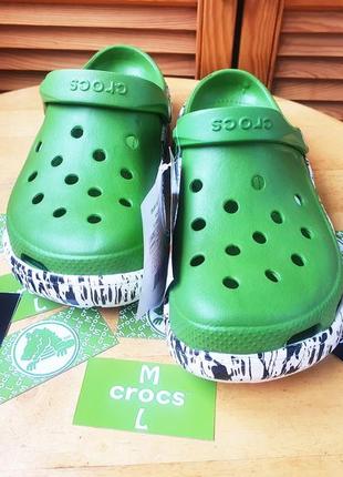 Crocs duet sport clog кляксы original green кроксы 20225 фото