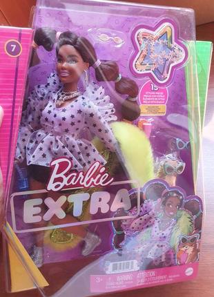 Лялька барбі екстра модниця з пухнастою накидкою barbie extra doll 7