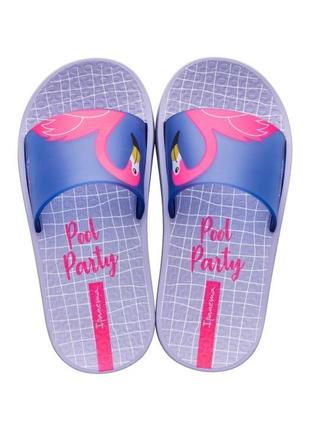 Шлепки шлёпанцы для девочки kids urban slide violet flamingo kids ipanema
