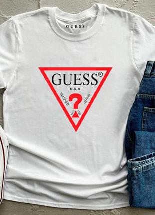 Чоловіча футболка guess гесс гесс біла мужская футболка белая