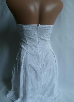 Белое хлопковое  платье  прошва с вышивкой4 фото