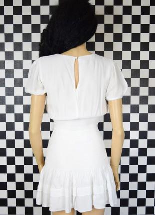 Плаття біле резинка з рюшами буфами сукня літня ніжна3 фото