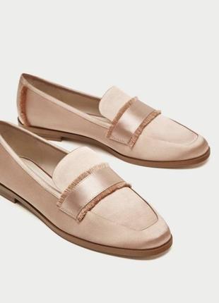 Satin loafers zara лоферы балетки