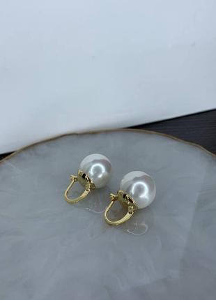 Сережки з перлами2 фото