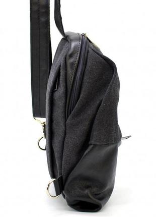 Рюкзак слинг на одно плечо из кожи и канвас tarwa gcc-1905-3md8 фото