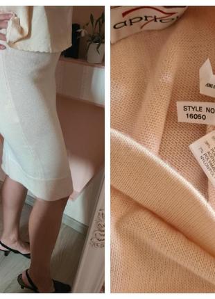 Шерстяная винтажная юбка, с- м, нежно персиковая2 фото