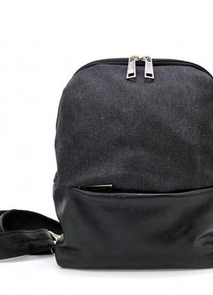 Рюкзак слінг на одне плече з шкіри і канвас tarwa gas-1905-3md3 фото