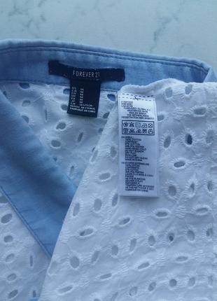 Легкая рубашка блузка ткань шитье forever 21 размер s-м5 фото