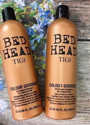 Шампунь, кондиціонер для фарбованого волосся tigi bed head color goddess for coloured hair1 фото