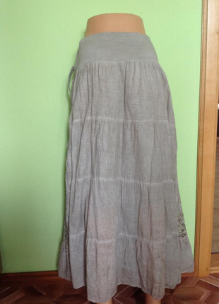 Новая с биркой легкая красивая коттоновая юбка прошва кружево размер 12-163 фото
