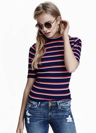 Топ з трикотажу полосатий h&m divided m/38