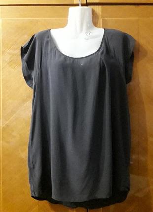 Брендова 100% шовк стильно оригінальна блуза з розрізом на спині р. 38 від minimum1 фото