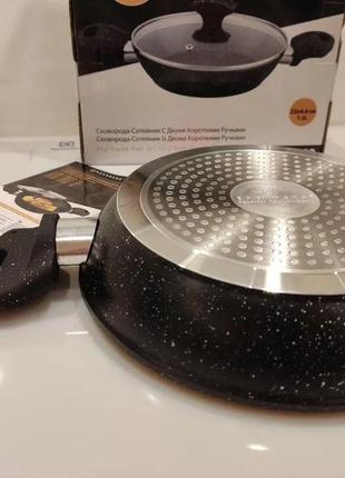 Сковорода-сотейник з мармуровим покриттям 1.3 л 22см2 фото