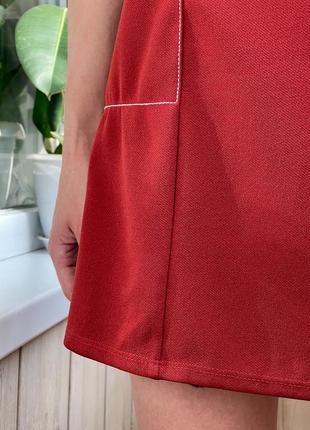 Терракотовая юбка мини с плясом 1+1=310 фото