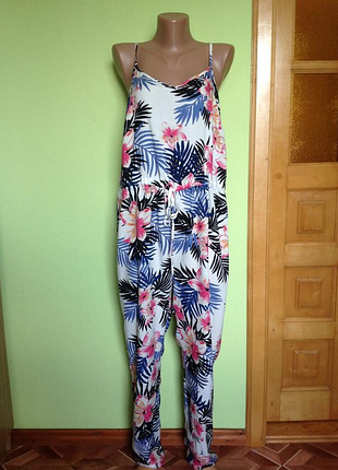 Новый с биркой стильный яркий комбинезон на жару 100% вискоза размер 14