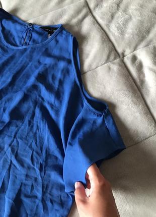 Блуза з відкритими плечима летюча миша колір електрік2 фото