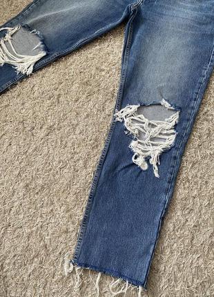 Джинси рвані , прямі котонові джинси, рваные джинсы4 фото
