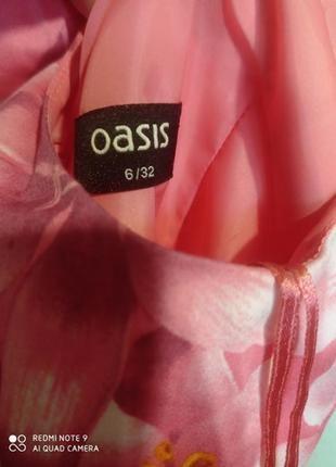 35 бавовняне красиве рожеве літнє плаття бавовна oasis з паєтками2 фото