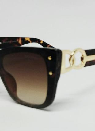 Брендові окуляри жіночі сонцезахисні коричневий градієнт в тигровій оправі