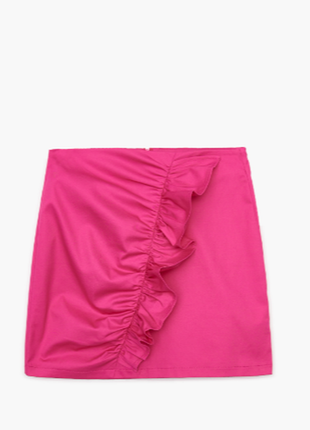 Юбка фуксия мини рюши