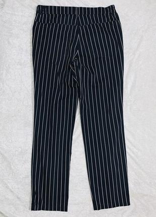 Шикарні прямі бавовняні штани jobeline в трендову полоску в стилі mugler4 фото