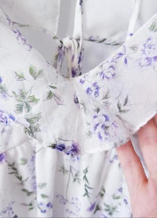 Топ в цветочный принт летняя блуза с открытой спиной zara
