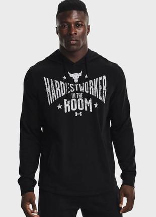 Мужское черное худи ua pjt rock terry hoodie