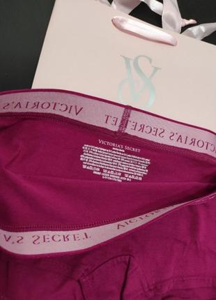 Хлопковые трусики шортики с резинкой р.с victoria's secret виктория сикрет вікторія сікрет оригинал2 фото