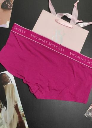 Хлопковые трусики шортики с резинкой р.с victoria's secret виктория сикрет вікторія сікрет оригинал3 фото