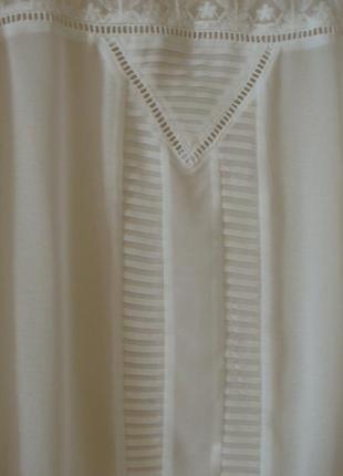 Красивая белая блуза туника с кружевами спереди и на рукавах4 фото