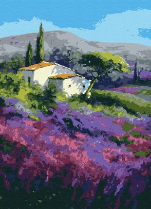 Картина за номерами бланк rb-0460 долина квітів лаванда