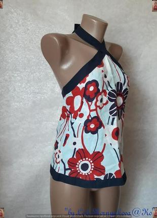 Фирменная next маечка/топ со 100 % льна с завязкой на шее иголой спинкой,размер м-ка