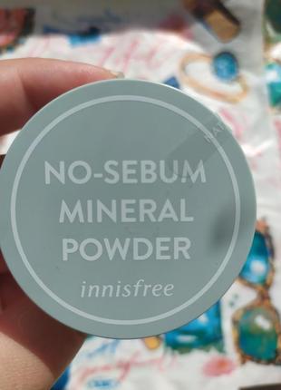 Минеральная рассыпчатая пудра контроль жирности innisfree  no sebum mineral powder