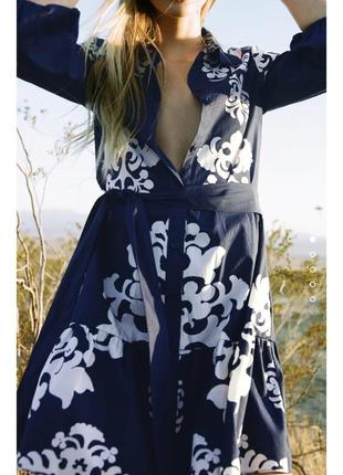 Сукня сорочка з вишивкою вишиванка з поясом zara оригінал2 фото