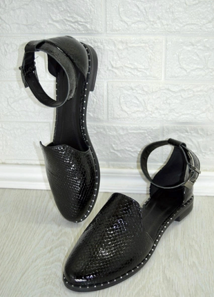 Закриті босоніжки /балетки натур рептилія 36-43р всі кольори