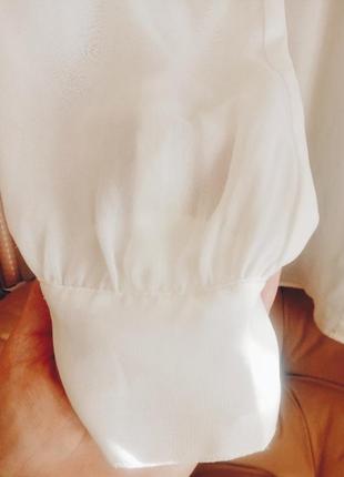 Блуза шифон свободного удлиненного кроя с тонким кружевом5 фото