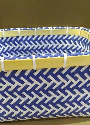 Плетений кошик з бамбуковою окантовкою aquapur для білизни та дрібниць. німеччина2 фото