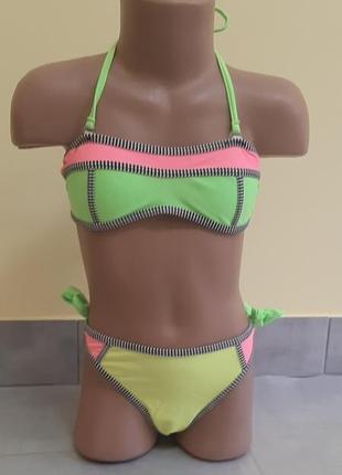 Летний купальник детский для девочки раздельный