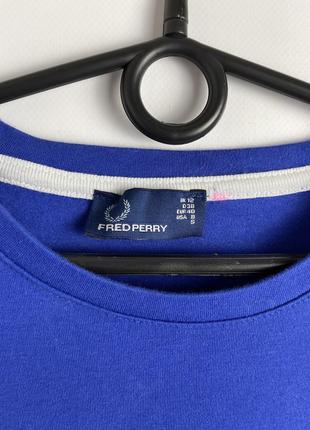 Футболка fred perry синя базова оверсайз оригінал фред перрі6 фото
