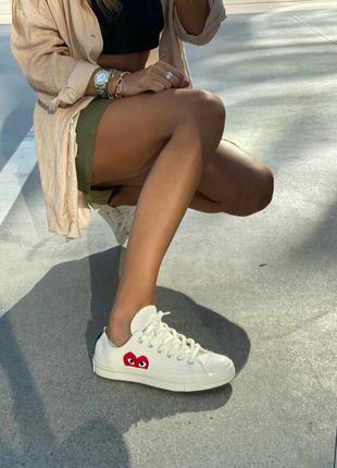 Coners x comme des garcons low white женские кеды конверсы3 фото