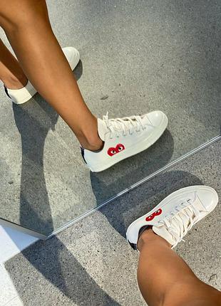 Coners x comme des garcons low white жіночі кеди конверси8 фото