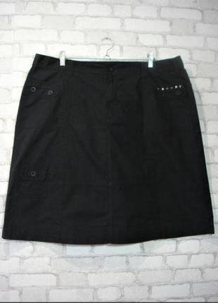 Легкая черная юбка-трапеция " maxi blue" 54-56р